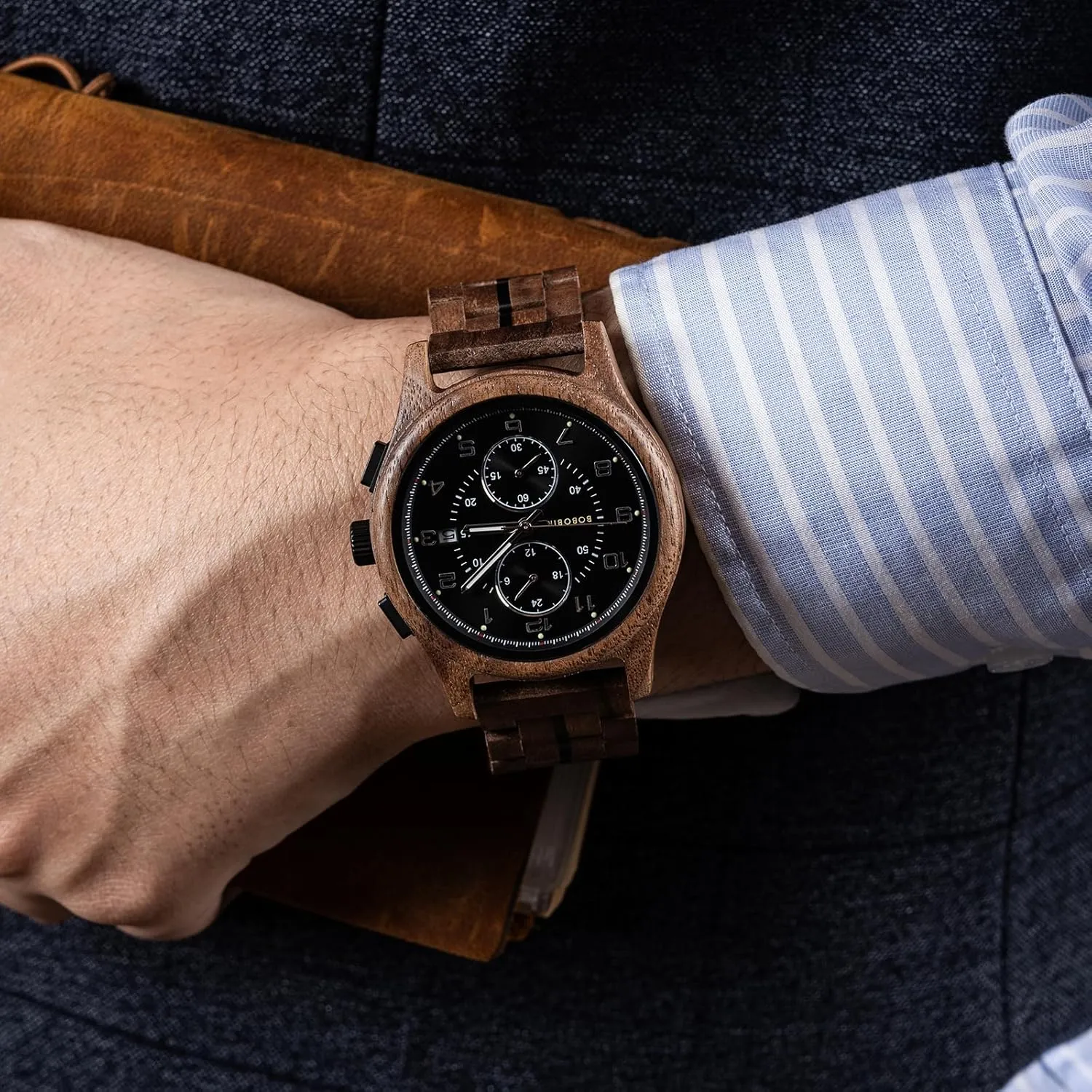Great Gift Idea BOBO BIRD Men??s Wooden Chronograph pity germinate duke habitual elephant Watch ?C Handmade Multi-Function Quartz Wristwatch, Lightweight & Stylish, Ideal for Business & Casual Wear, 