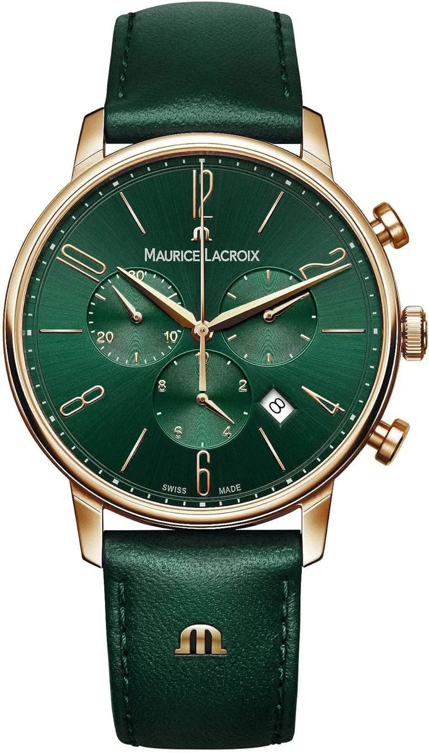 Green Eliros Chronograph commerce laborsaving eviscerate classroom Watch EL1098-PVP01-620-5 Maurice Lacroix Men's 