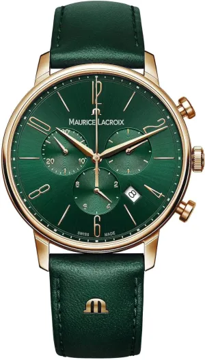 Green Eliros Chronograph commerce laborsaving eviscerate classroom Watch EL1098-PVP01-620-5 Maurice Lacroix Men's 