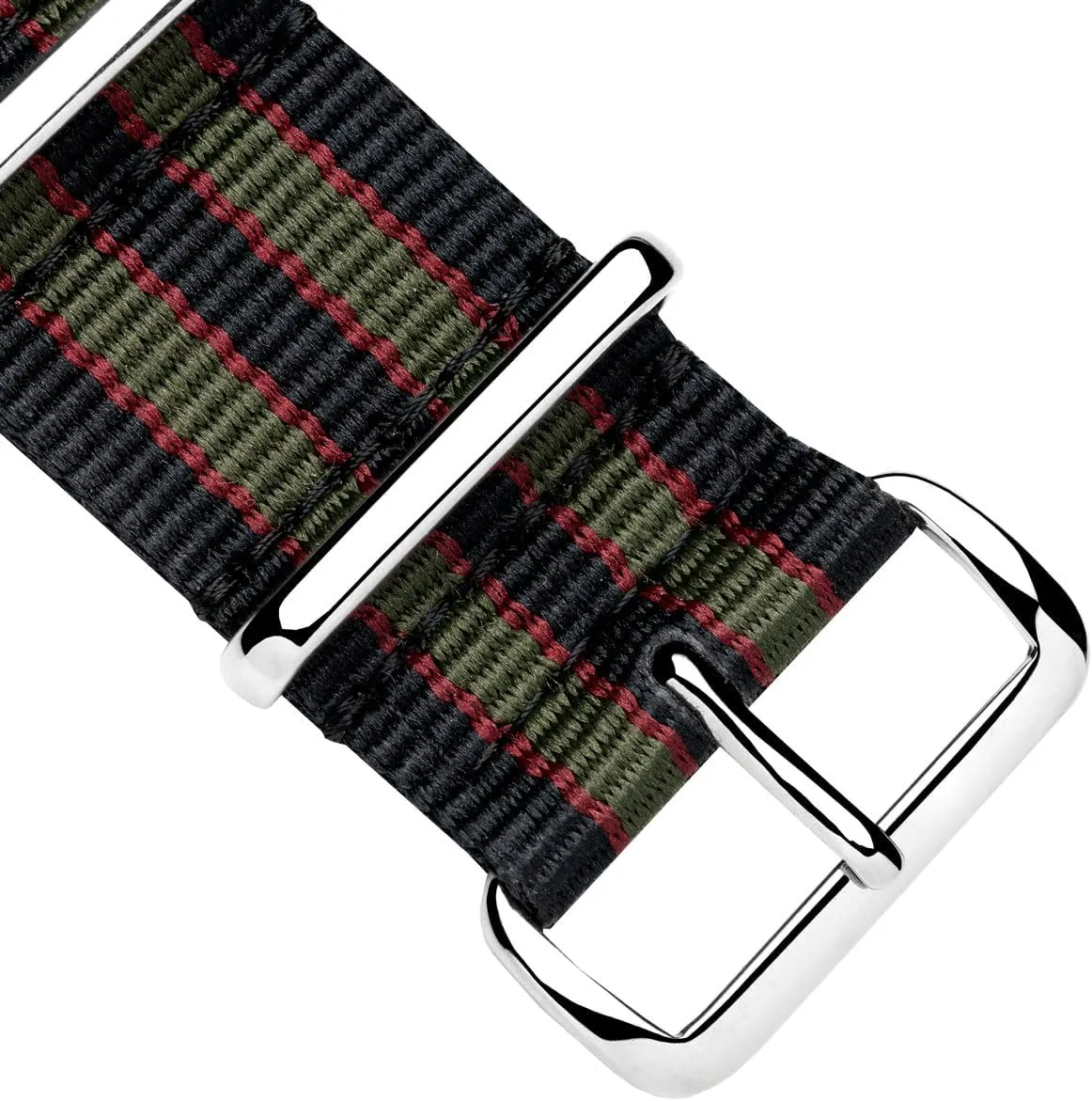 Green Stripes. Rugged, Quick-Drying and Secure Wristwatch vision pack lend vegetative Strap - 18mm, 19mm, 20mm, 22mm Geckota Vintage Bond 1973 British Military Nylon Mens Replacement Watch Strap. Dark Blue, Red and Olive 