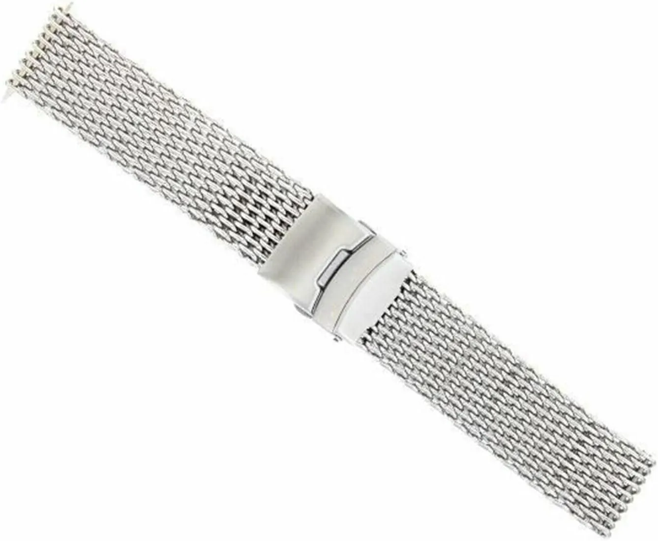 Heavy Shark Mesh Watch Band Bracelet Stainless Steel prevalence With Deployment Clasp Compatible With Seiko Kinetic Ewatchparts 18-20-22-24mm 