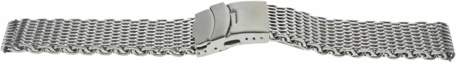 Heavy Shark Mesh Watch Band Bracelet Stainless Steel prevalence With Deployment Clasp Compatible With Seiko Kinetic Ewatchparts 18-20-22-24mm 