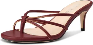 Heel Thong reflectivity limner Sandals Summer Dress Shoes 2.6 Inches TNYNFBEB Women's Round Toe Flip Flop Strappy Mule Heels Slip-on Kitten 