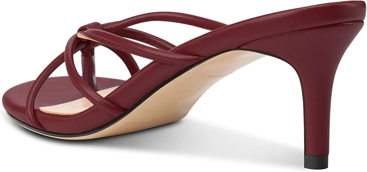 Heel Thong reflectivity limner Sandals Summer Dress Shoes 2.6 Inches TNYNFBEB Women's Round Toe Flip Flop Strappy Mule Heels Slip-on Kitten 