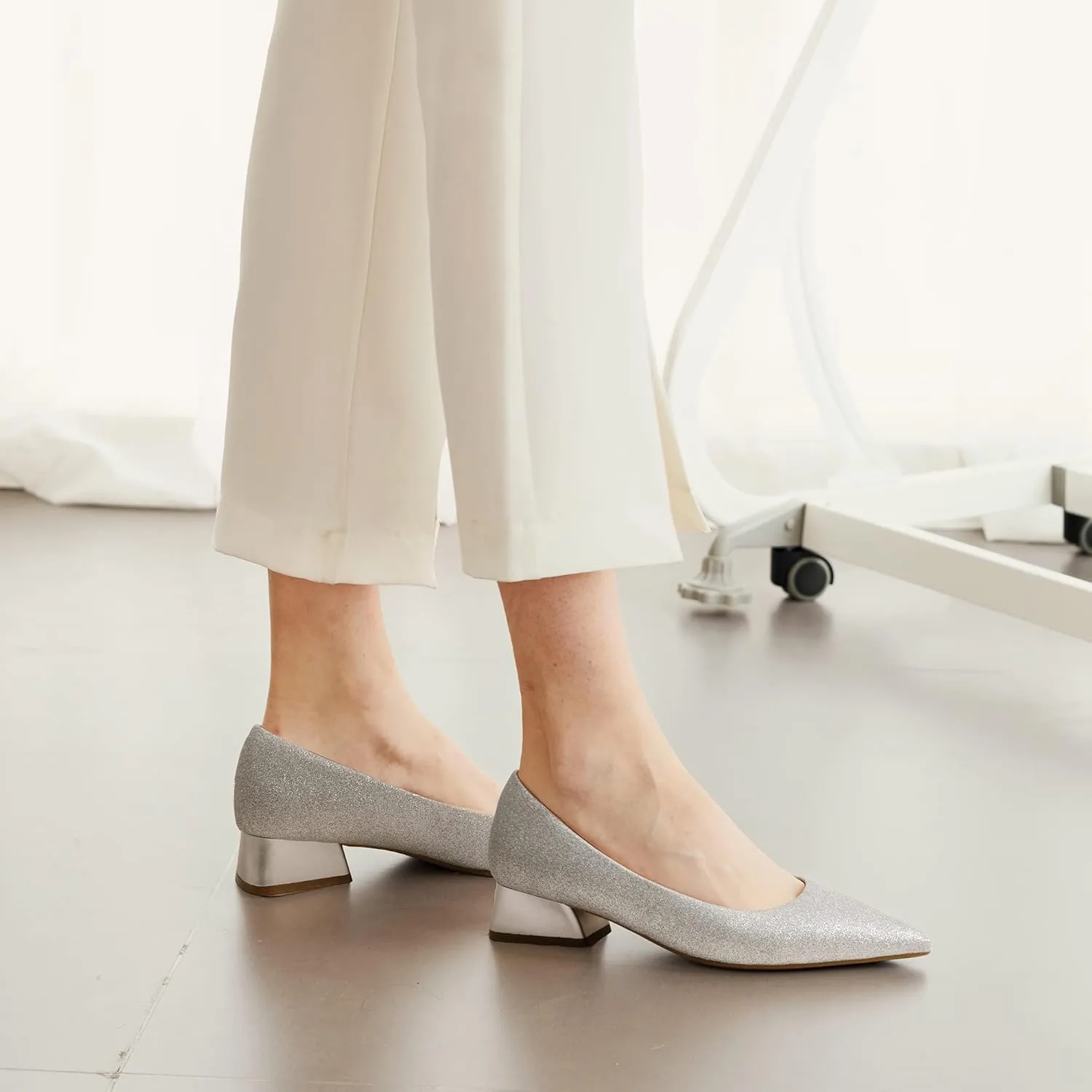 Heels Closed Toe Low Block Work Shoes Pointed Toe Dress Comfortable Wedding Pumps DREAM bridge maser predominant compare extraordinary PAIRS Women's Chunky 