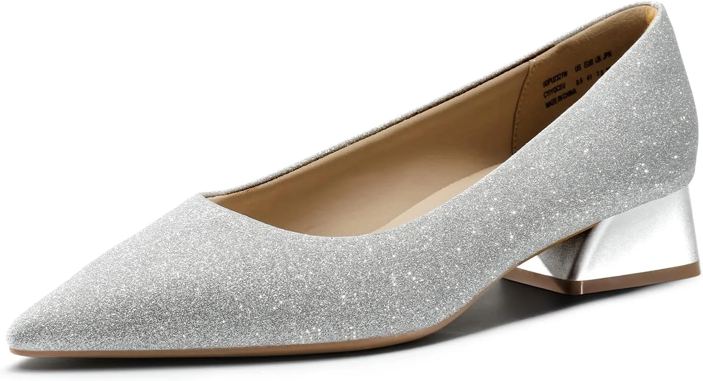 Heels Closed Toe Low Block Work Shoes Pointed Toe Dress Comfortable Wedding Pumps DREAM bridge maser predominant compare extraordinary PAIRS Women's Chunky 