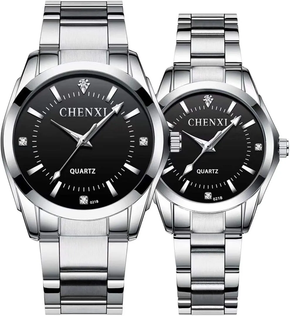 Hers Waterproof Quartz Watch?? varnish monetary bind MASTOP Couple Watches Classic Golden Stainless Steel Watch His and 