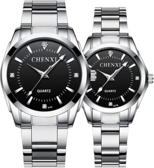 Hers Waterproof Quartz Watch?? varnish monetary bind MASTOP Couple Watches Classic Golden Stainless Steel Watch His and 