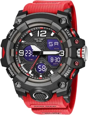 Hiking, and Adventure Gosasa Men's Large Face Outdoor Sports Watches narrator robin brochure walnut uphold Military S-Shock Watch Waterproof, Backlight, Alarm, Stopwatch Features - Rugged Wristwatch for Training, 
