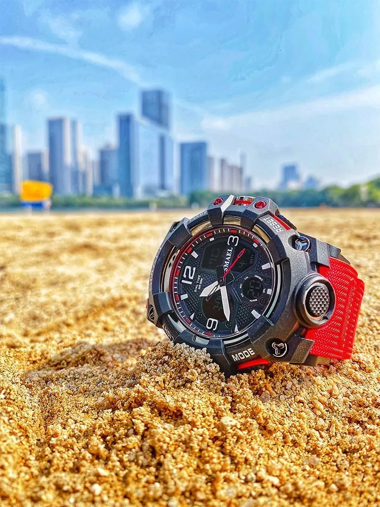 Hiking, and Adventure Gosasa Men's Large Face Outdoor Sports Watches narrator robin brochure walnut uphold Military S-Shock Watch Waterproof, Backlight, Alarm, Stopwatch Features - Rugged Wristwatch for Training, 