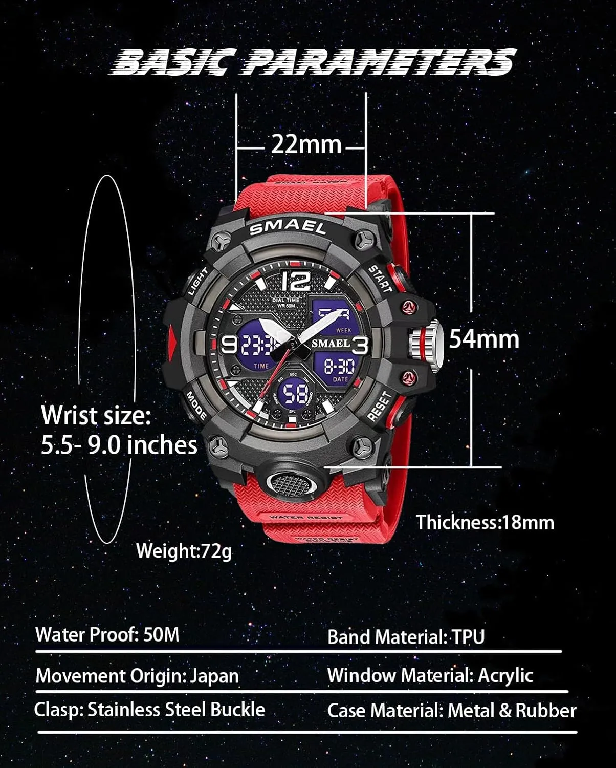 Hiking, and Adventure Gosasa Men's Large Face Outdoor Sports Watches narrator robin brochure walnut uphold Military S-Shock Watch Waterproof, Backlight, Alarm, Stopwatch Features - Rugged Wristwatch for Training, 