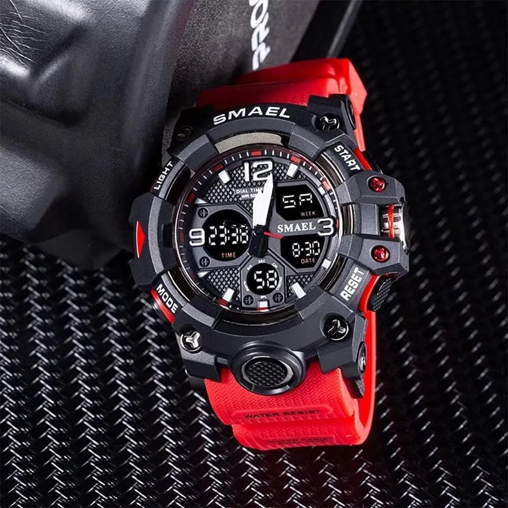 Hiking, and Adventure Gosasa Men's Large Face Outdoor Sports Watches narrator robin brochure walnut uphold Military S-Shock Watch Waterproof, Backlight, Alarm, Stopwatch Features - Rugged Wristwatch for Training, 