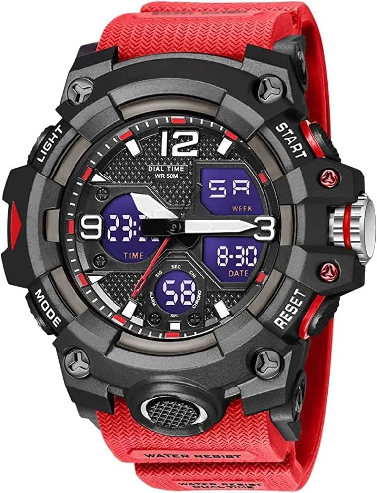 Hiking, and Adventure Gosasa Men's Large Face Outdoor Sports Watches narrator robin brochure walnut uphold Military S-Shock Watch Waterproof, Backlight, Alarm, Stopwatch Features - Rugged Wristwatch for Training, 