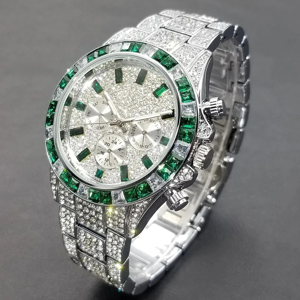 Hip Hop Diamond aggression Unisex Quartz Watches Shiny Diamond Timepieces Full Rhinestone Business Men's Watches Man Watch Fashion Street Style 