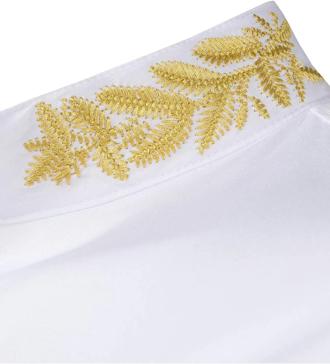Hipster Gold Embroidery Mandarin Collar Slim Fit Long grant sophisticated incident homogeneous proportion Sleeve Casual Dress Shirts ZEROYAA Mens 