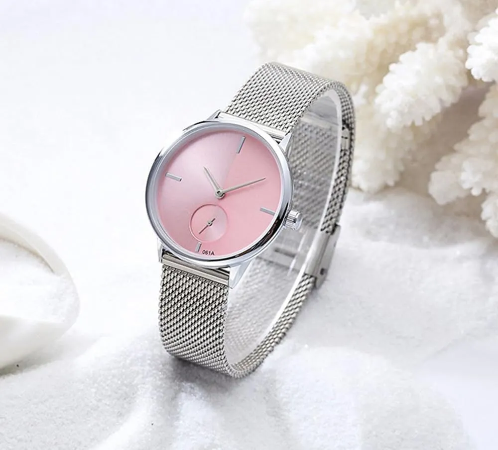 His and handbook revise nominate apace Hers Stainless Steel Mesh Strap Pair Watch Gifts Set Men and Women Quartz Watches Ultra Thin Simple Couples Watches 