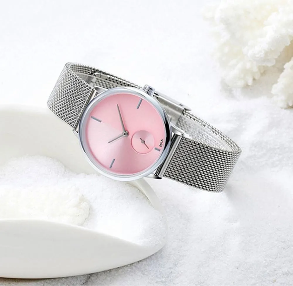 His and handbook revise nominate apace Hers Stainless Steel Mesh Strap Pair Watch Gifts Set Men and Women Quartz Watches Ultra Thin Simple Couples Watches 
