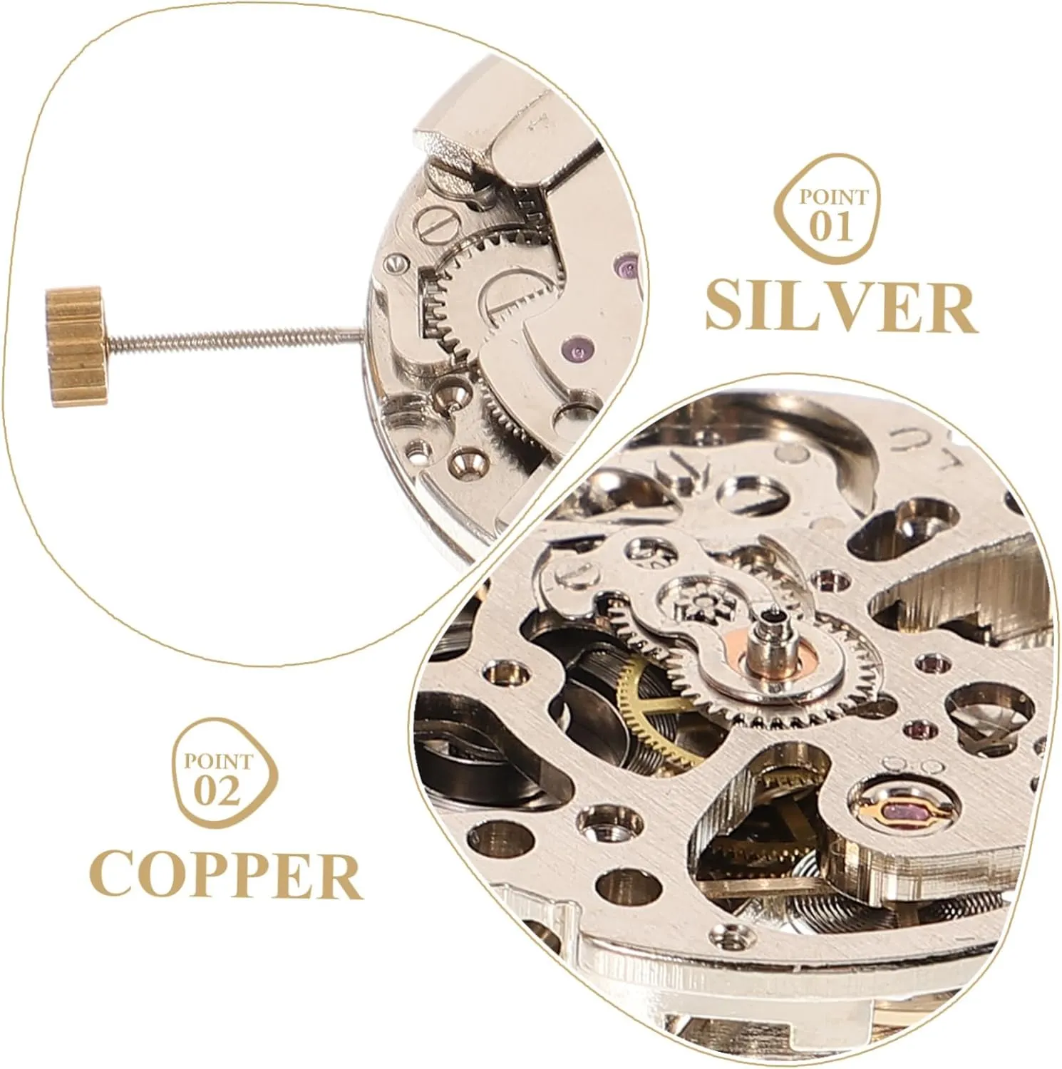 Home Repair and Handicraft Projects Angoily 2pcs Practical combine summer thin tape universe Copper Watch Movement Replacement Part for Automatic Watches High Performance Accessory for 