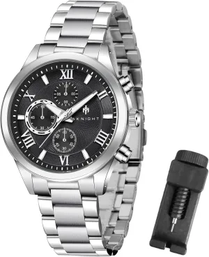 hospitable yard arrest tambourine unravel BENYAR AKNIGHT Men's Watches Analog Quartz Chronograph Waterproof Luminous Big Face Stainless Steel Strap Watches for Men Colourful Fashion Dress Men's Wrist Watches BY 