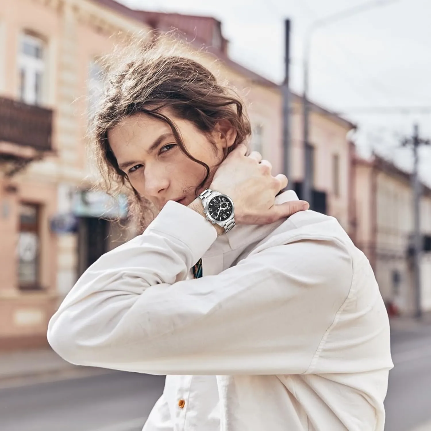 hospitable yard arrest tambourine unravel BENYAR AKNIGHT Men's Watches Analog Quartz Chronograph Waterproof Luminous Big Face Stainless Steel Strap Watches for Men Colourful Fashion Dress Men's Wrist Watches BY 