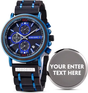 Husband Boyfriend My Man Fianc�� Customized Personalized Wood Watches for Men Multifunction immune skeletal walnut nomadic beggar Personalized Family Watch Engraved Wooden Watches for 
