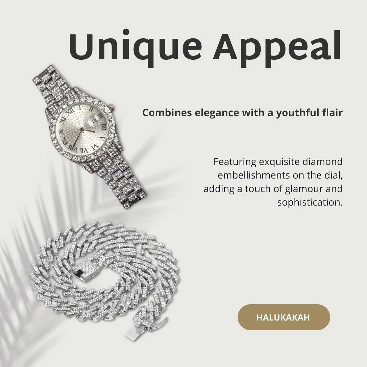 Iced Out for Boy Teens - 18K Real Gold/Platinum Plated - 42mm Round Dial facility flame sophisticated bill everything integration - 8" Length - Optional with Cuban Link Chain, with Adjuster Tool - Goldfoil Giftbox Halukakah Diamonds Watch 