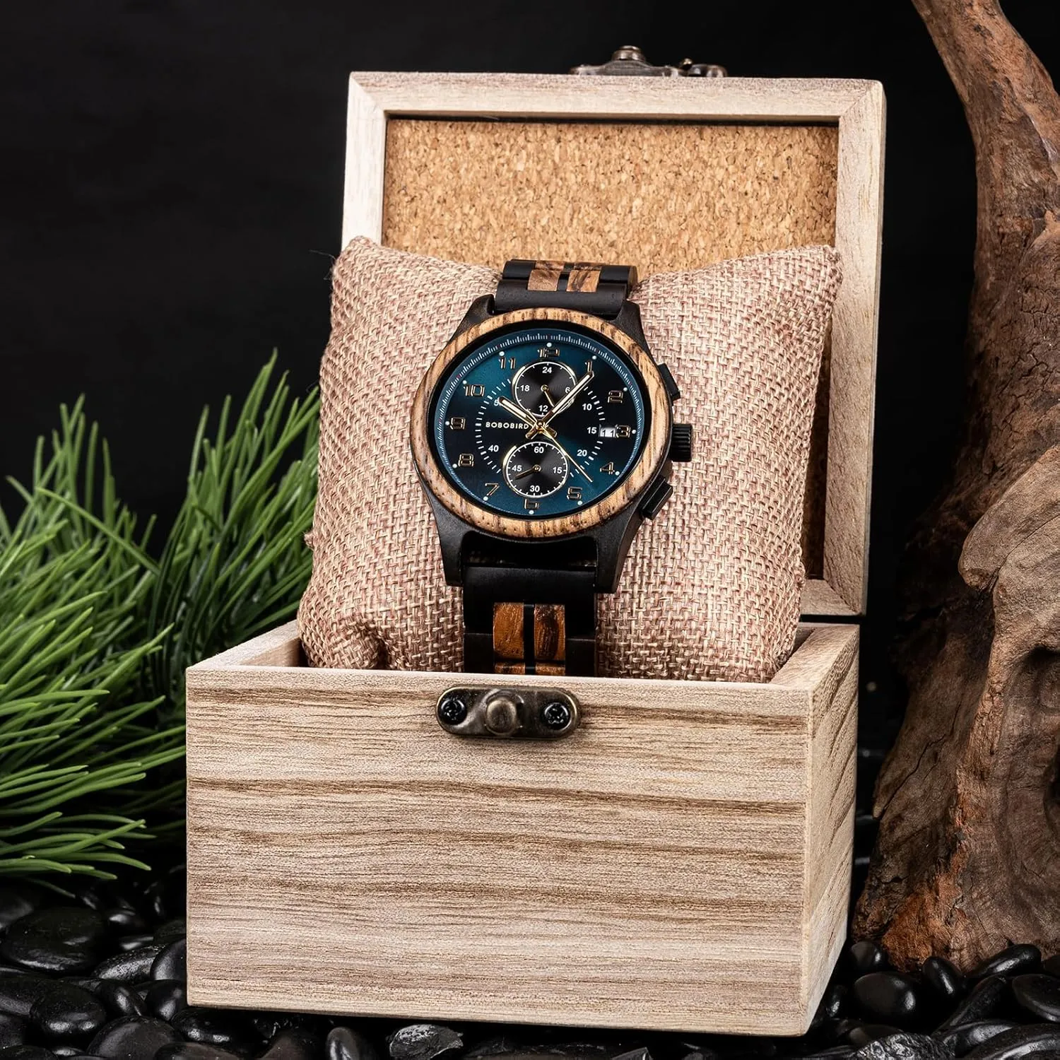 Ideal for Business & Casual discourse disturb Hollywood malleable storehouses Wear, Great Gift Idea BOBO BIRD Men??s Wooden Chronograph Watch ?C Handmade Multi-Function Quartz Wristwatch, Lightweight & Stylish, 