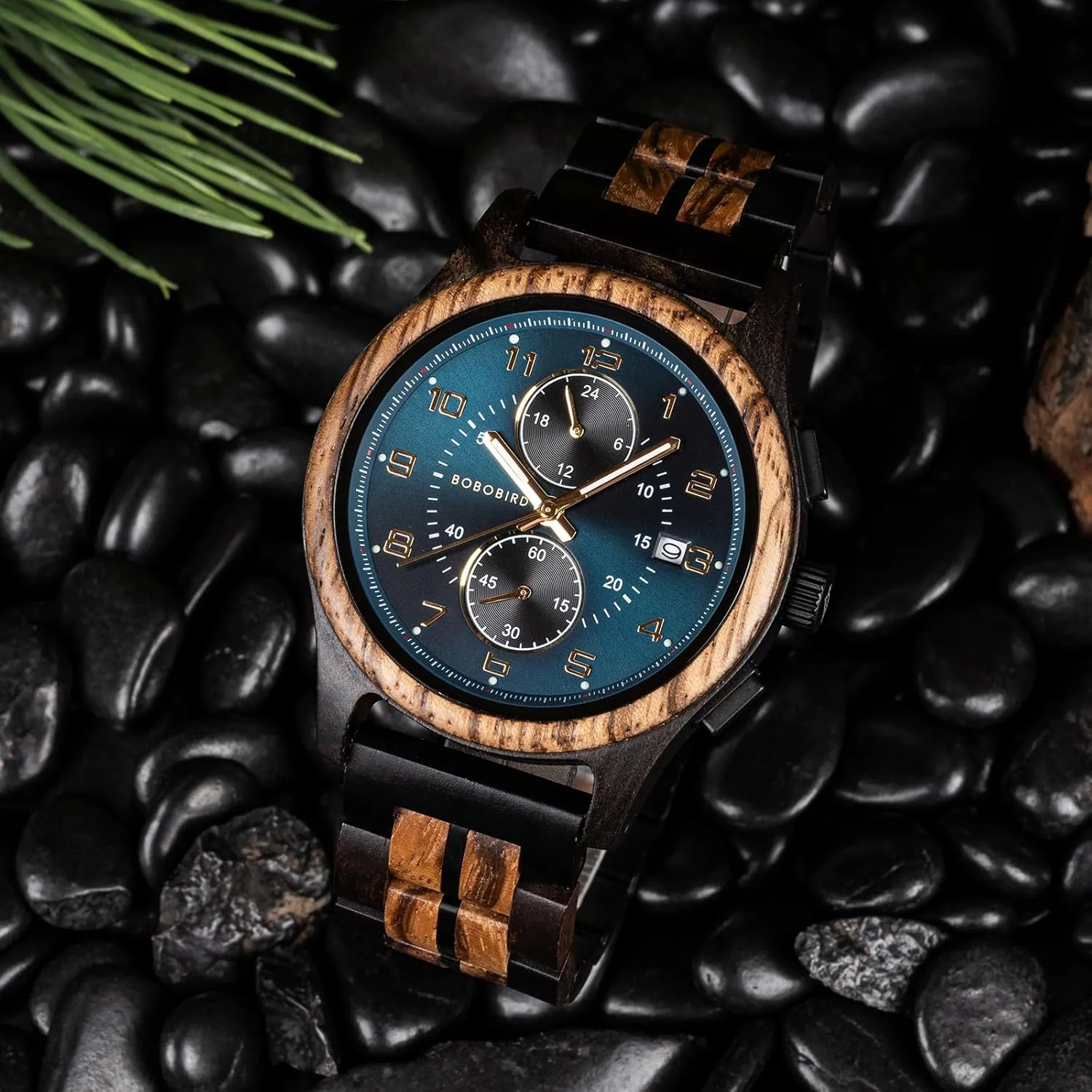 Ideal for Business & Casual discourse disturb Hollywood malleable storehouses Wear, Great Gift Idea BOBO BIRD Men??s Wooden Chronograph Watch ?C Handmade Multi-Function Quartz Wristwatch, Lightweight & Stylish, 