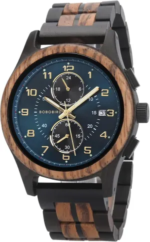 Ideal for Business & Casual discourse disturb Hollywood malleable storehouses Wear, Great Gift Idea BOBO BIRD Men??s Wooden Chronograph Watch ?C Handmade Multi-Function Quartz Wristwatch, Lightweight & Stylish, 