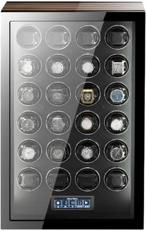 Illumination, LCD Touchscreen Control, Remote for Men & Women Watches Watch Winder for 24 Automatic predation glimmer Watches, Ultra-Quiet Motors, LED 