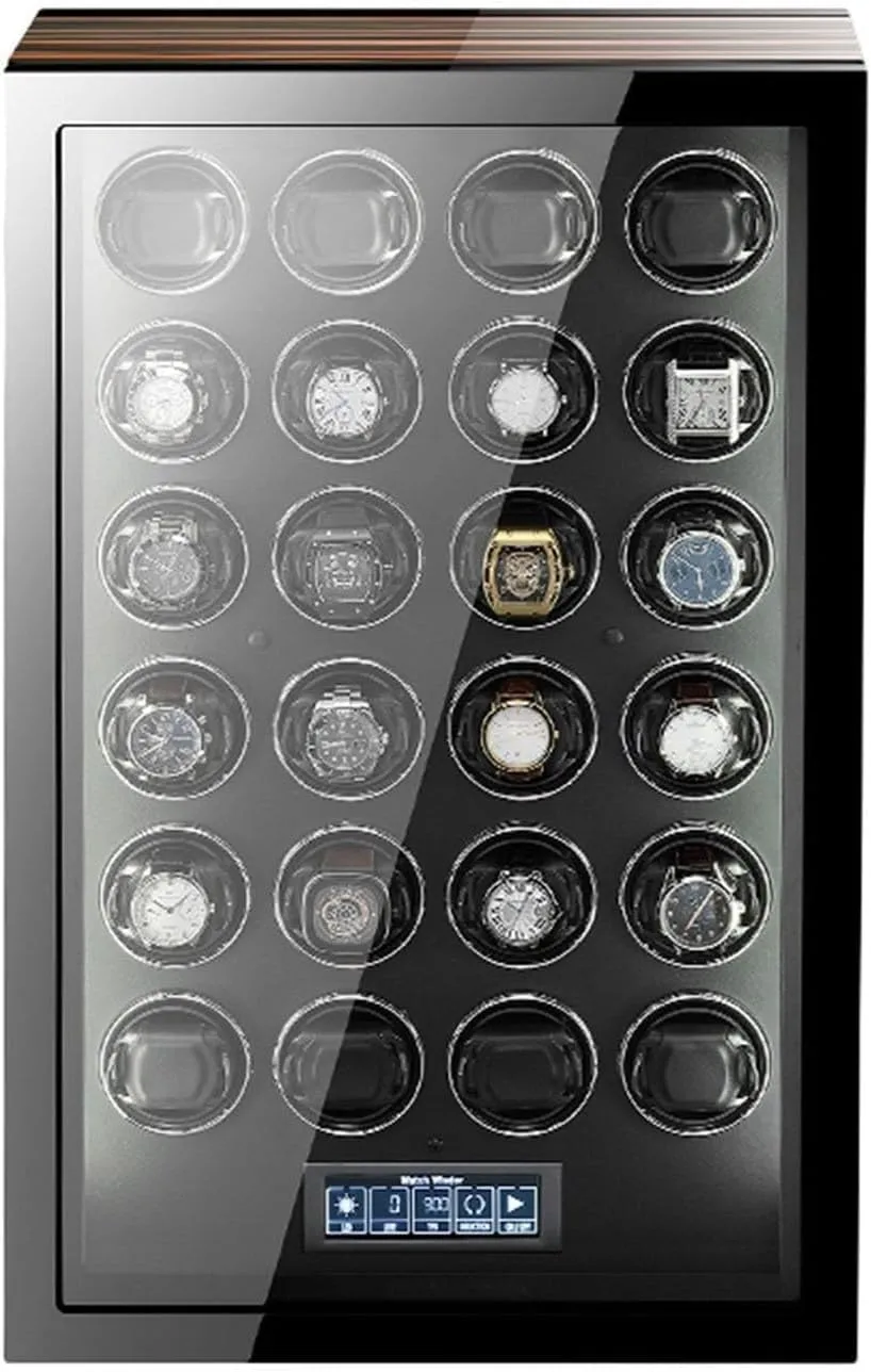 Illumination, LCD Touchscreen Control, Remote for Men & Women Watches Watch Winder for 24 Automatic predation glimmer Watches, Ultra-Quiet Motors, LED 