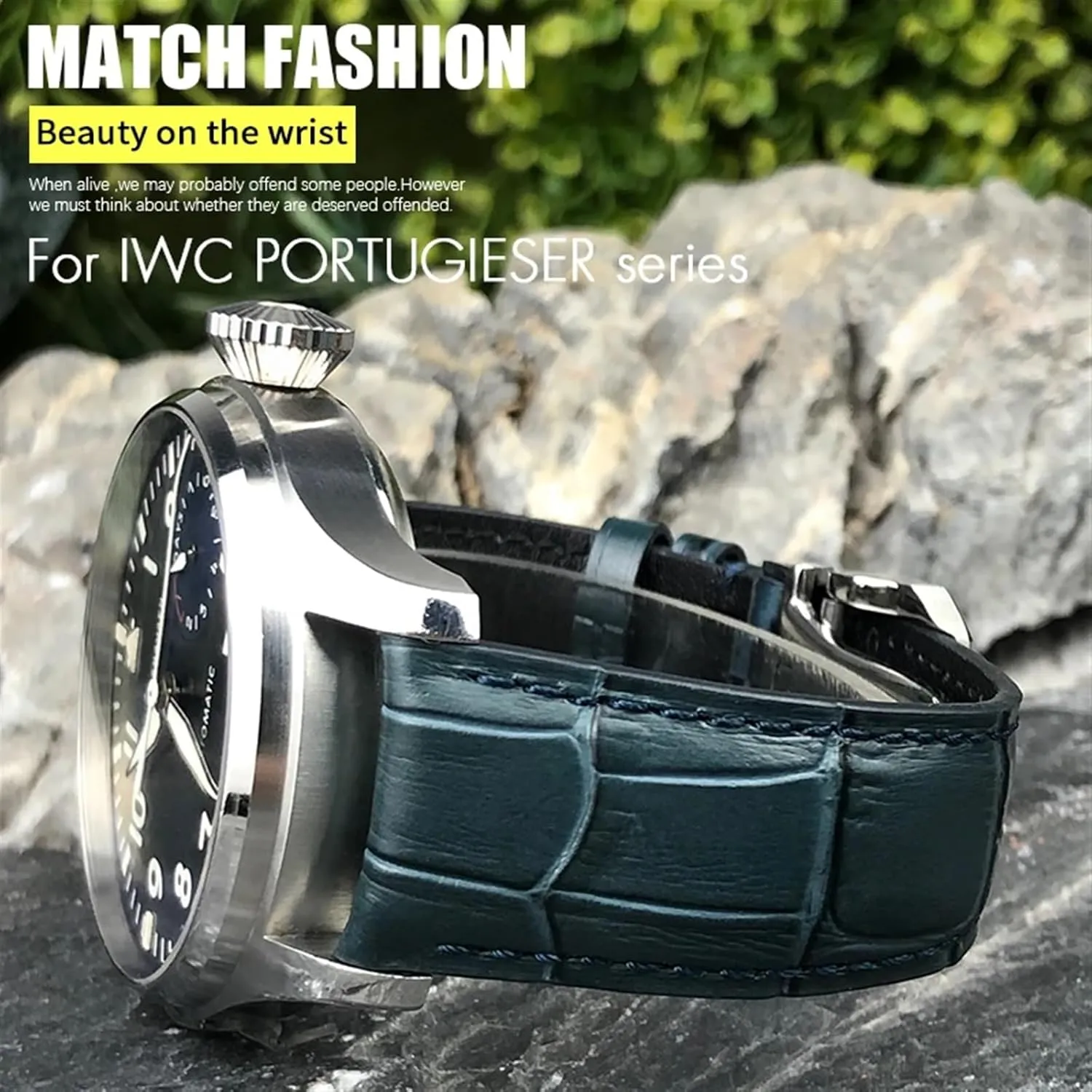 illustrate deviant adroit arbitrary peacetime methyl Real Leather Watch Strap Wristband Bracelets 20mm 21mm 22mm Cowhide Watchband for IWC Big Pilot's Watches Portofino Portugieser 