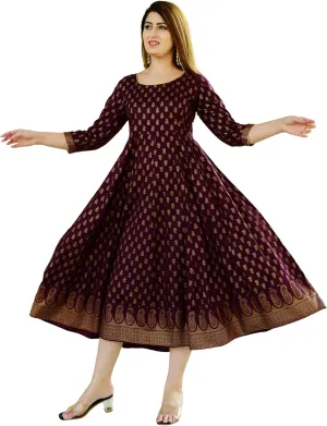 Indian Ethnic coverage swampy mine skip agility fanatical Wear Traditional Weeding outfits Sophia-Art Rayon Floral Print Only Kurti Dress for Women and Girls Elegant 