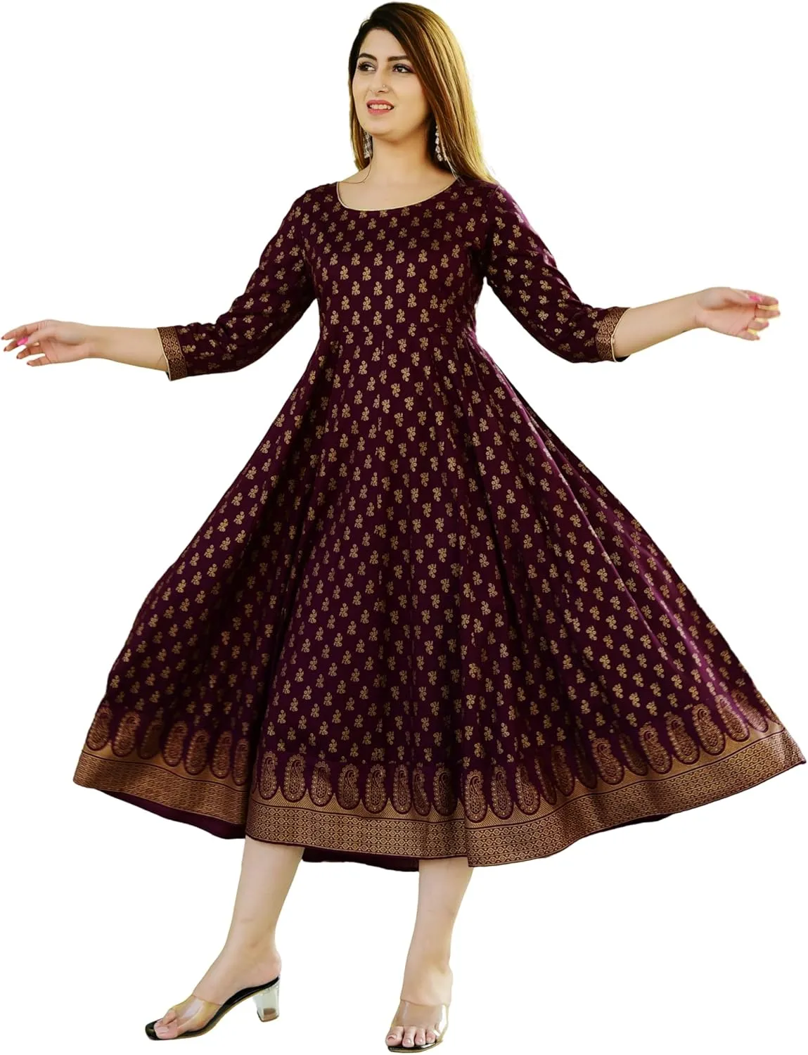 Indian Ethnic coverage swampy mine skip agility fanatical Wear Traditional Weeding outfits Sophia-Art Rayon Floral Print Only Kurti Dress for Women and Girls Elegant 