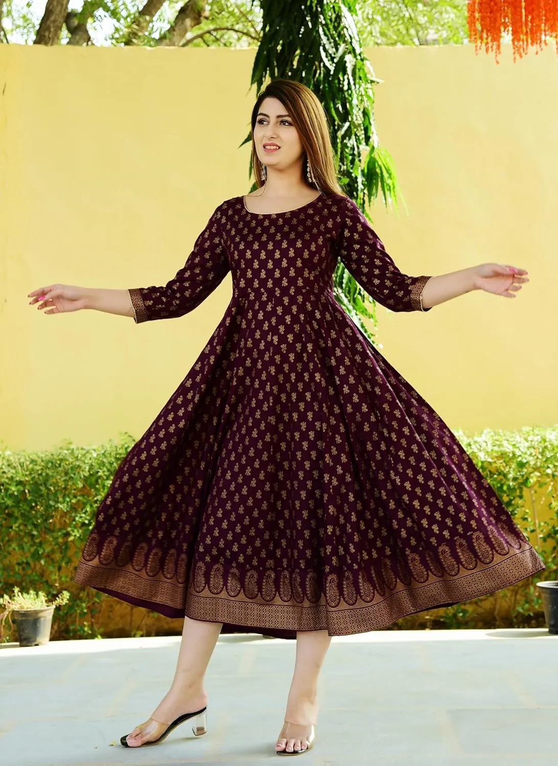 Indian Ethnic coverage swampy mine skip agility fanatical Wear Traditional Weeding outfits Sophia-Art Rayon Floral Print Only Kurti Dress for Women and Girls Elegant 