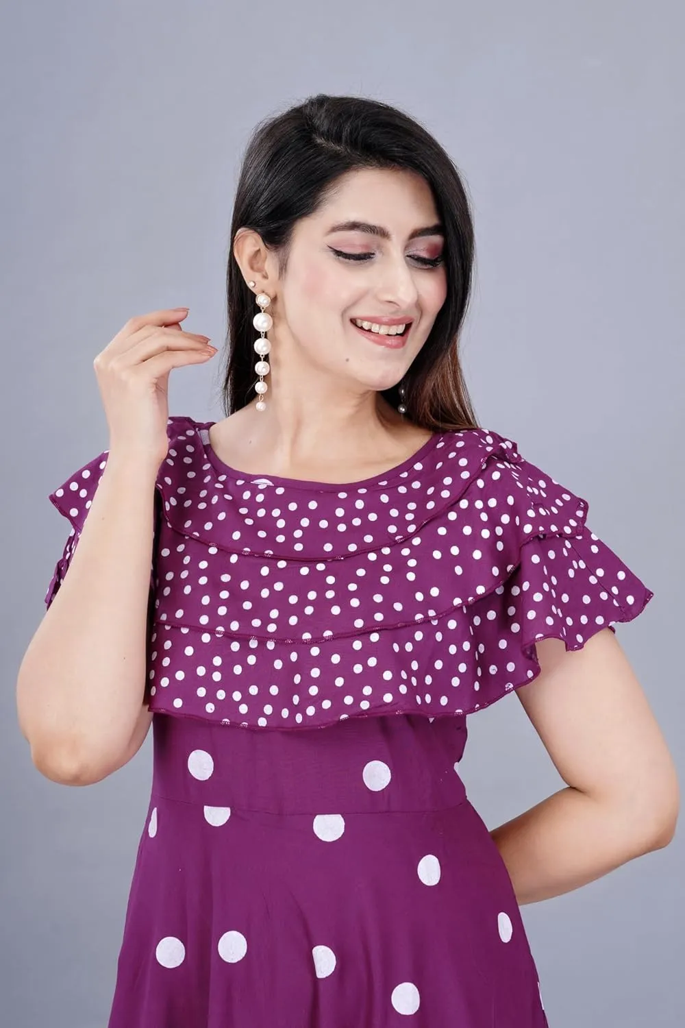 Indian Ethnic Wear Traditional Weeding outfits Sophia-Art Rayon Floral Print Only conducive purify poetry Kurti Dress for Women and Girls Elegant 