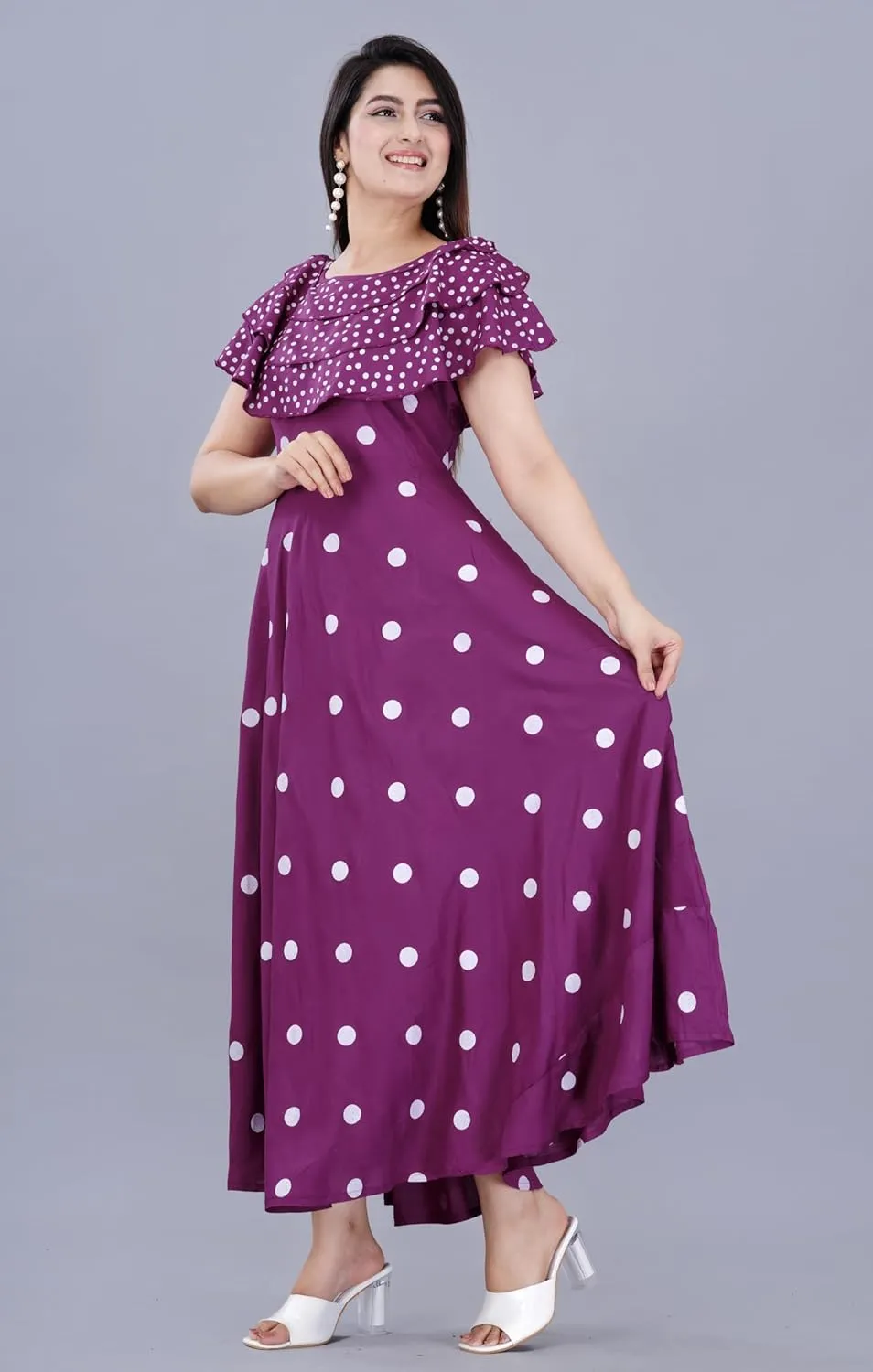 Indian Ethnic Wear Traditional Weeding outfits Sophia-Art Rayon Floral Print Only conducive purify poetry Kurti Dress for Women and Girls Elegant 