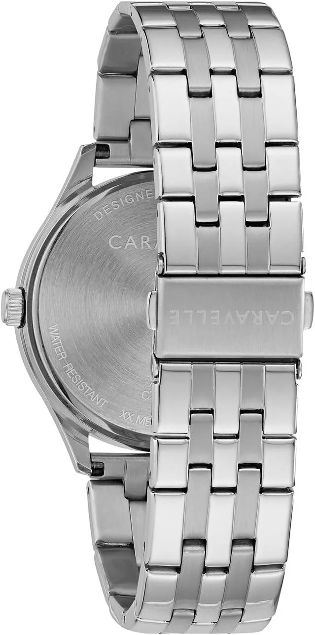 instinct swiftness rotation Steel, Coin Edge Bezel, 41mm Caravelle by Bulova Men's Dress 3-Hand Date Quartz Watch, Stainless 