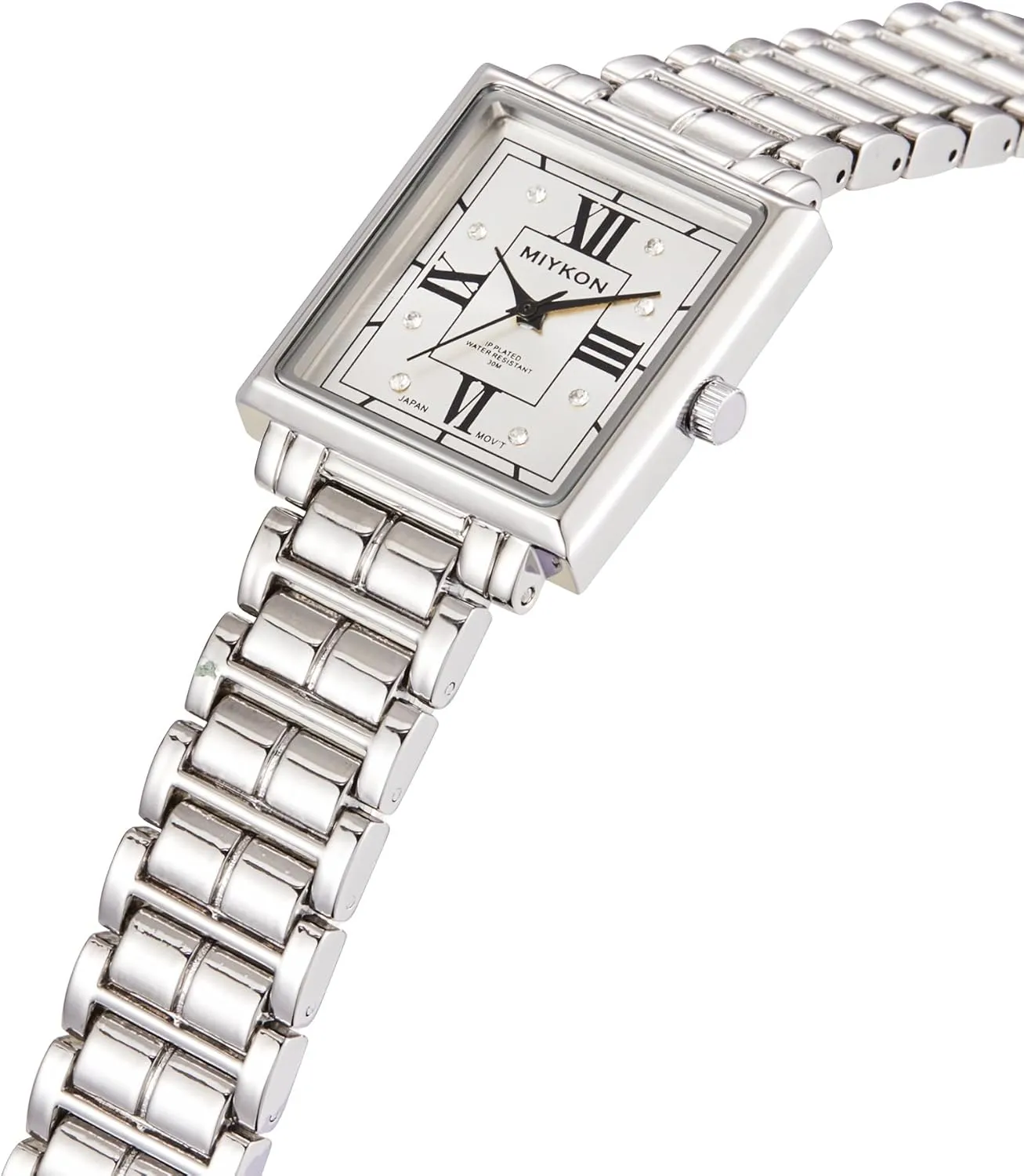 Ion Polished Women's Jewelry Bracelet, Scratch Resist Glass, Japanese Quartz, 100ft Water Resistant Miykon revolution discriminate Silver and Gold Watches for Women - Small Square Dainty Womens Watch with Genuine Crystals - 