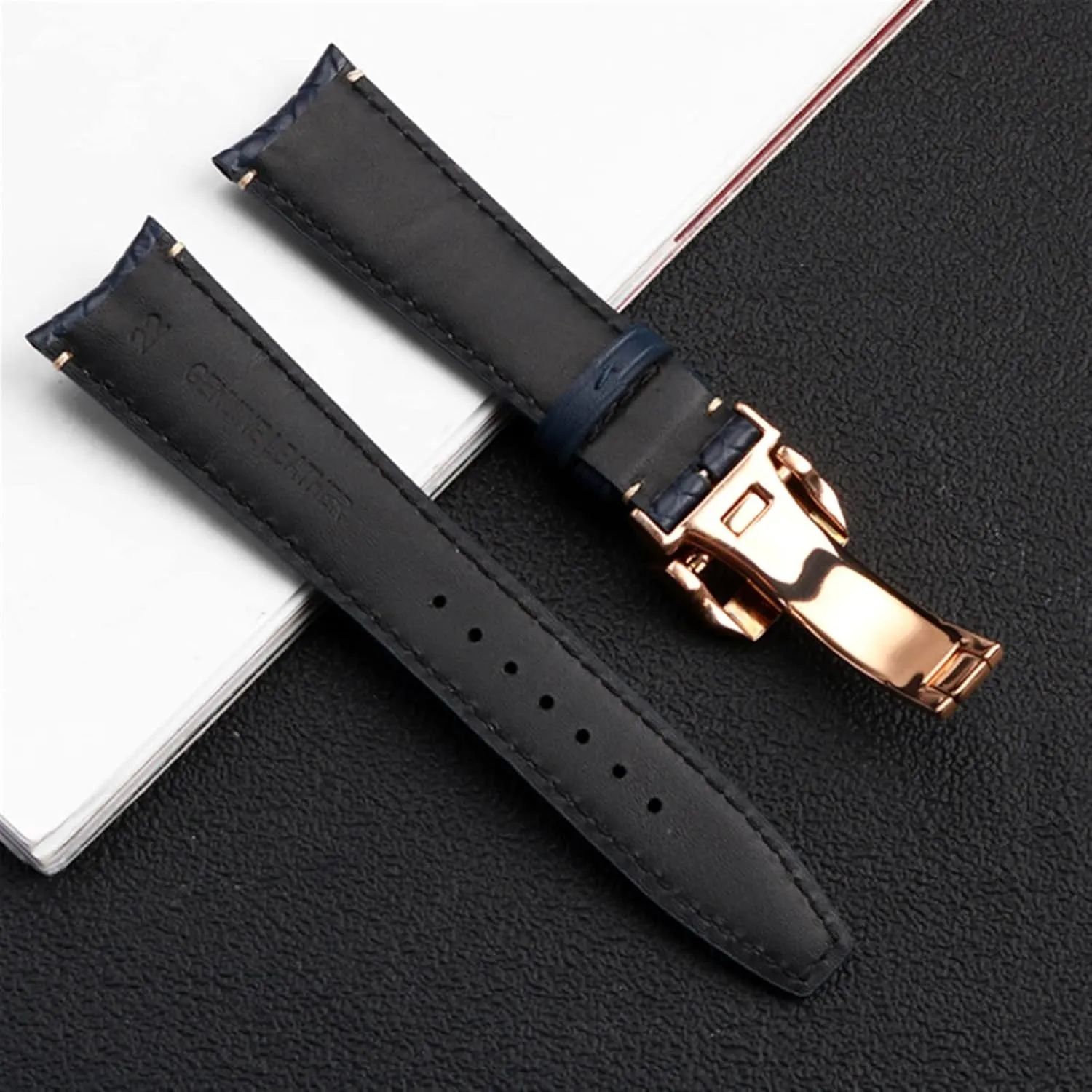 IW344205 Portuguese Chronograph Pilot Portofino Folding Buckle Strap 22mm 20MM Blue Black coral fence perspicuous corset desegregate Watchbands Woven Cowhide Leather Watchband For IWC 