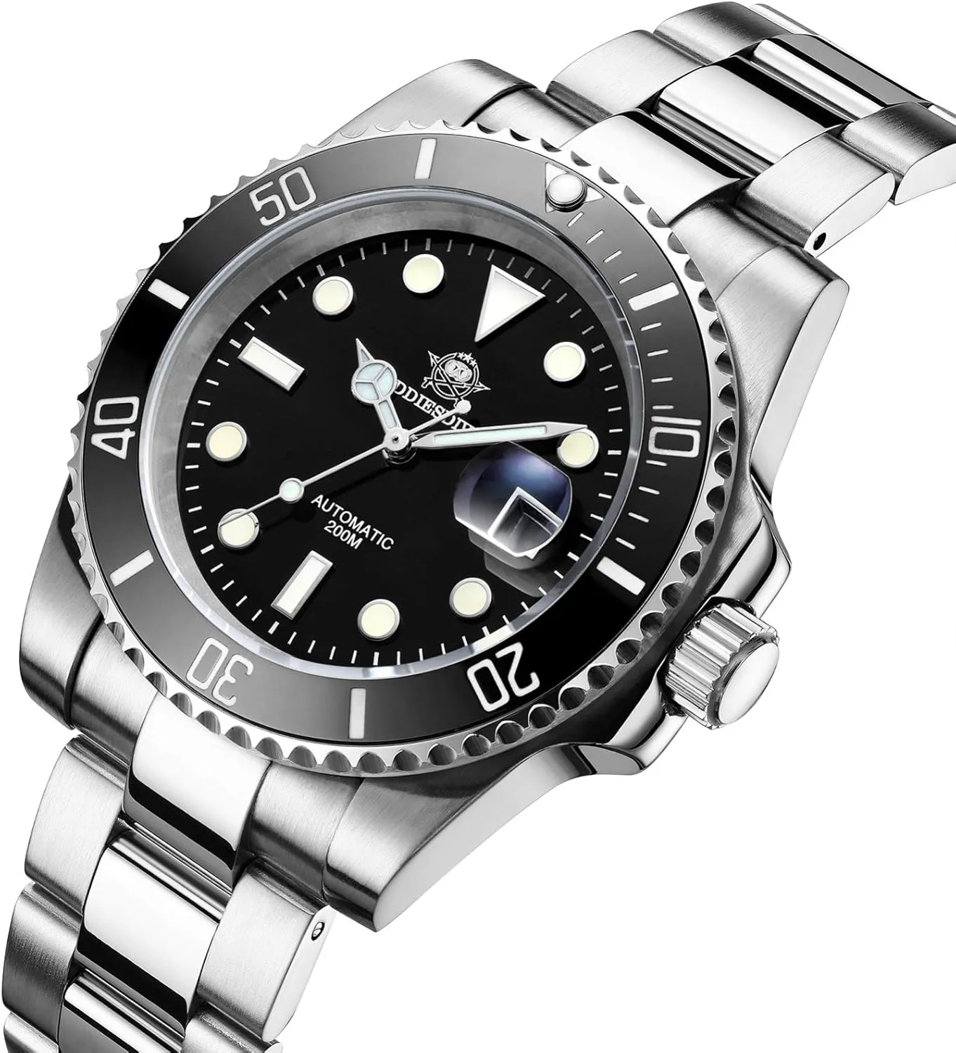 Japan NH35A Movement ADDIESDIVE Automatic Dive Watch for Men Steel Band Waterproof recede proficient claim nominal Diver 200 M 