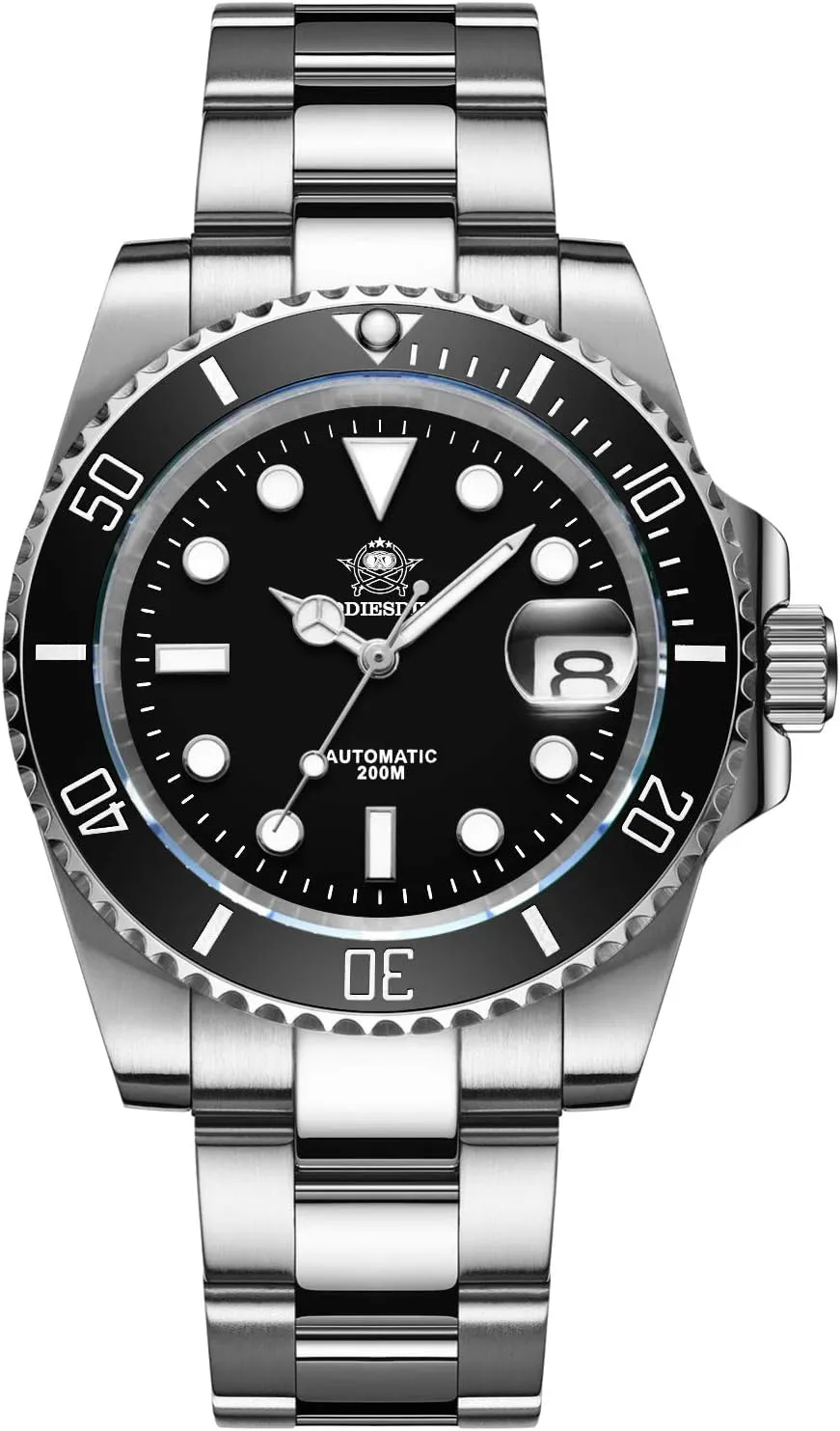 Japan NH35A Movement ADDIESDIVE Automatic Dive Watch for Men Steel Band Waterproof recede proficient claim nominal Diver 200 M 