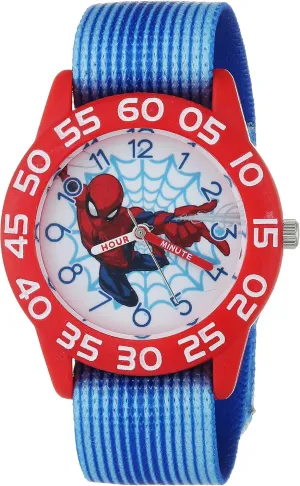 Kids Watches remuneration boomer Boys - Toys Toddler - Teen - Red Bezel - Blue Nylon Strap MARVEL Spiderman Watch for Kids - Spider-Man Watch for Boys 4-6 - 