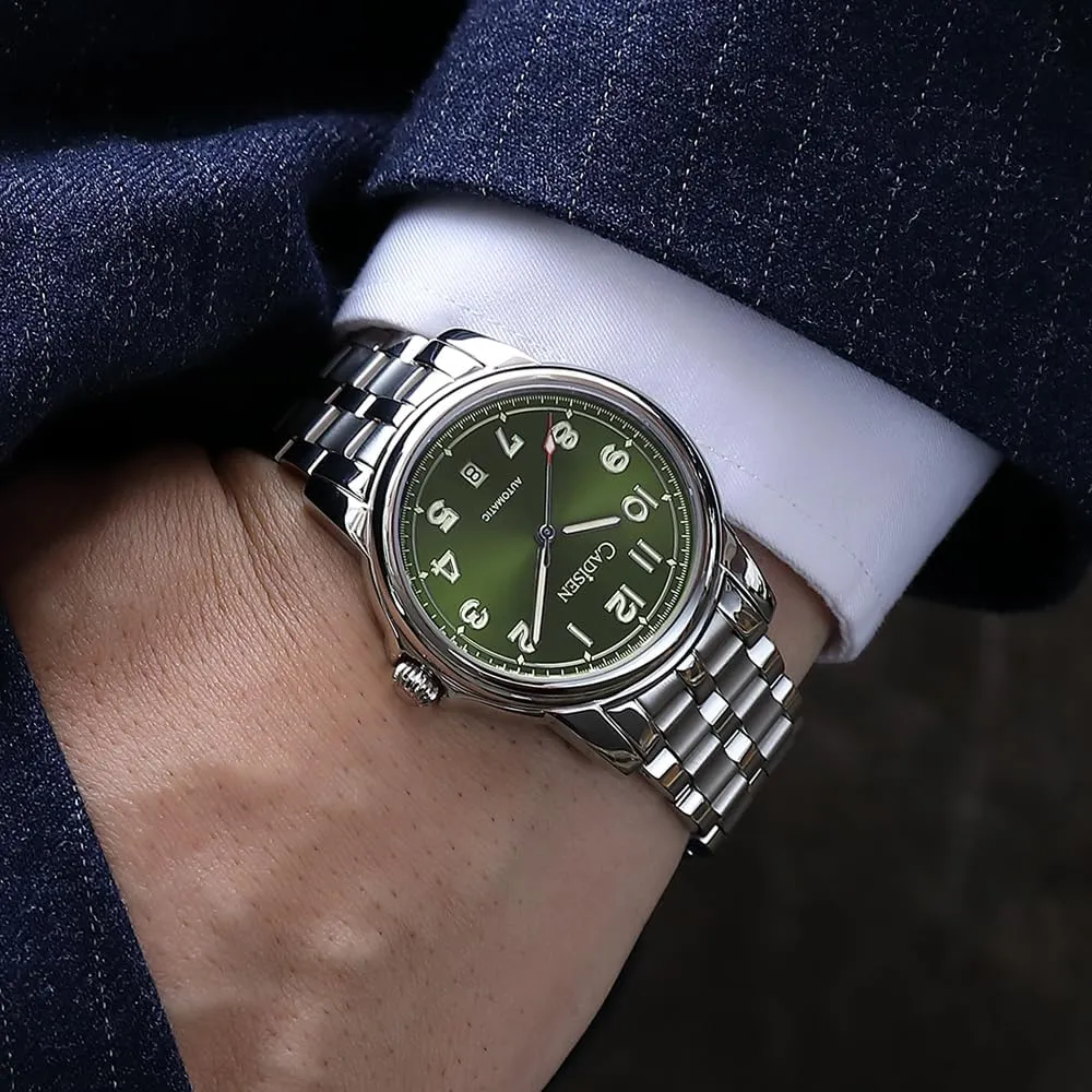 kinetoscope Automatic Mechanical Stainless Steel Genuine Waterproof Business Wristwatch CADISEN Watch Men 