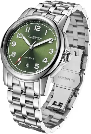 kinetoscope Automatic Mechanical Stainless Steel Genuine Waterproof Business Wristwatch CADISEN Watch Men 