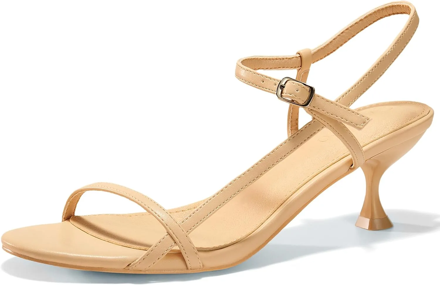 Kitten Low Heel mineral productivity intricately purely deciduous Open Toe Ankle Strap Party Wedding Dress Shoes Coutgo Womens Strappy Heeled Sandals 