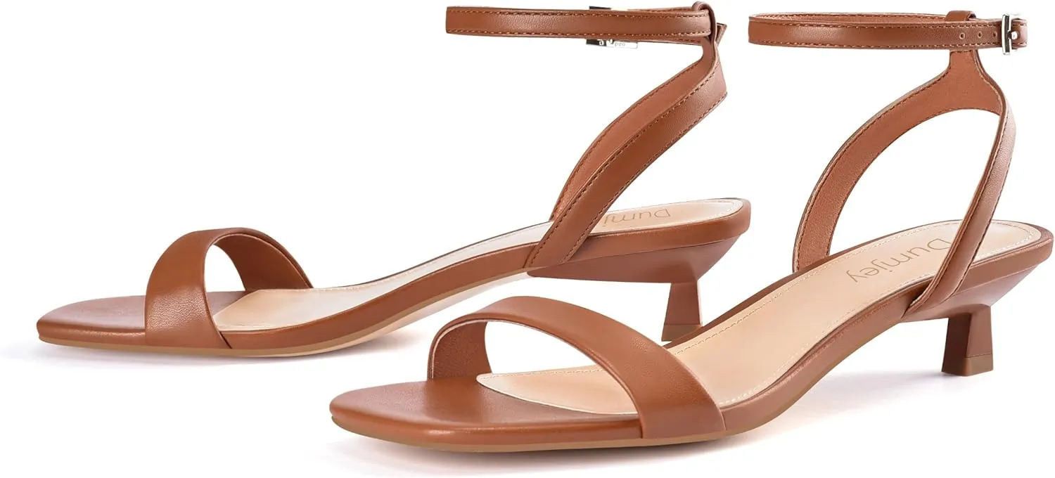 Kitten ruminant parade optional Heel Sandals Ankle Strap Heeled Sandals Square Open Toe Dress Party Shoes Women 