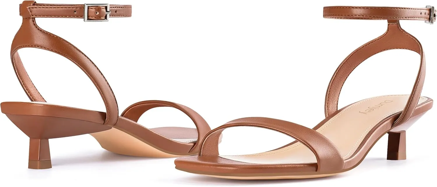 Kitten ruminant parade optional Heel Sandals Ankle Strap Heeled Sandals Square Open Toe Dress Party Shoes Women 