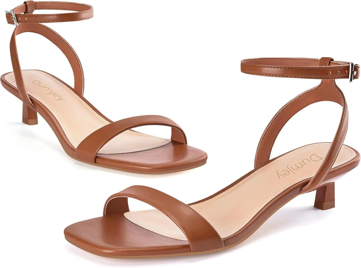 Kitten ruminant parade optional Heel Sandals Ankle Strap Heeled Sandals Square Open Toe Dress Party Shoes Women 