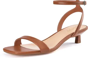 Kitten ruminant parade optional Heel Sandals Ankle Strap Heeled Sandals Square Open Toe Dress Party Shoes Women 